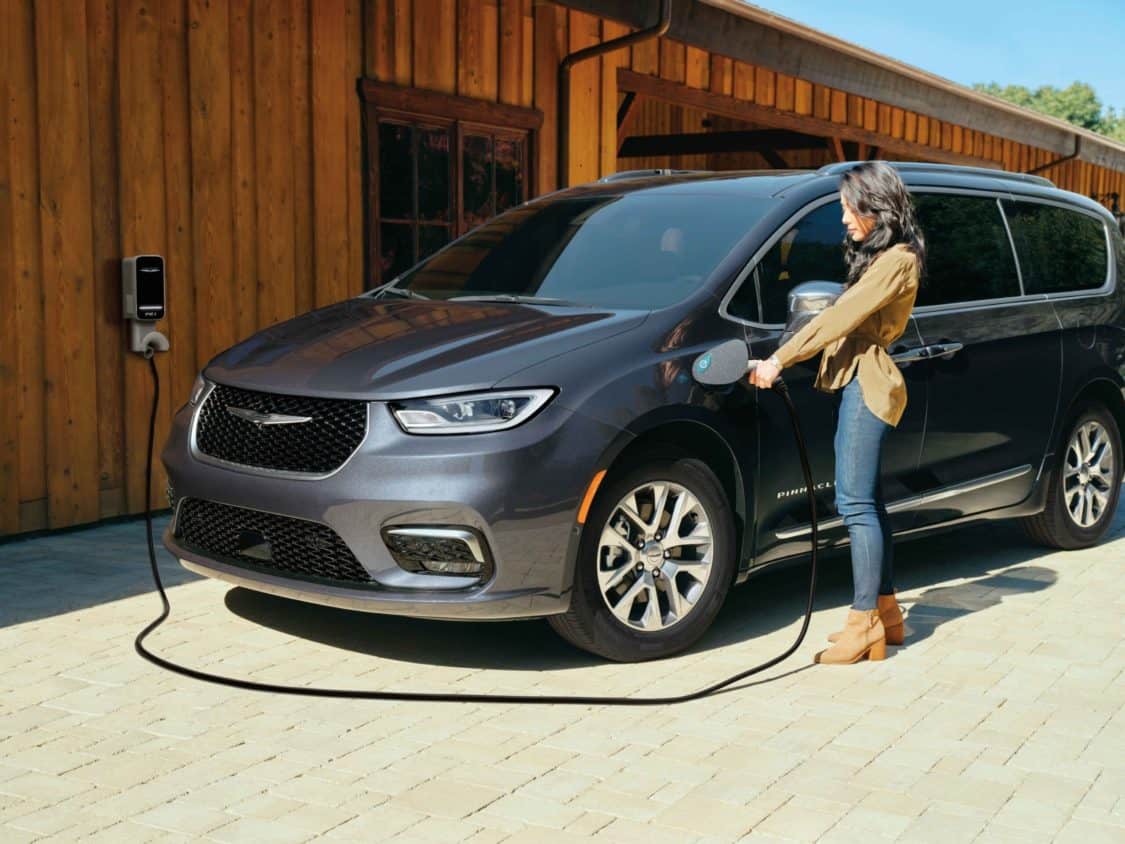 New factory-backed, Wi-Fi capable Level 2 (240-volt) at-home hybrid electric-vehicle wall charger units from Mopar help power the Chrysler Pacifica Hybrid.