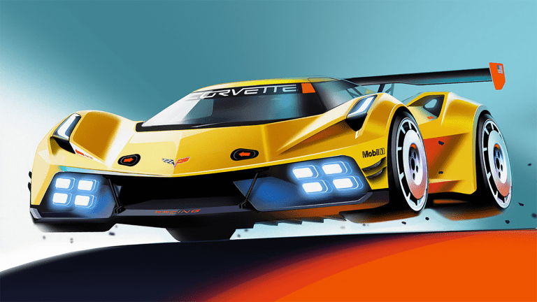 Corvette Race Car Sketch by Alireza Saeedi Transportation Designer