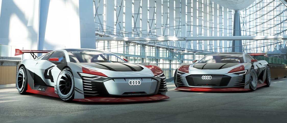 The Audi Vision Gran Turismo, developed by Audi Design exclusively for the "Vision Gran Turismo" competition, came in both hybrid and fully-electric versions. Launched on the 15th anniversary of Gran Turismo, these exciting race machines offer a look into the future of motorsports.