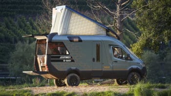 solar-powered ‘hymer venture S’ is a luxurious motorhome with mercedes-benz chassis