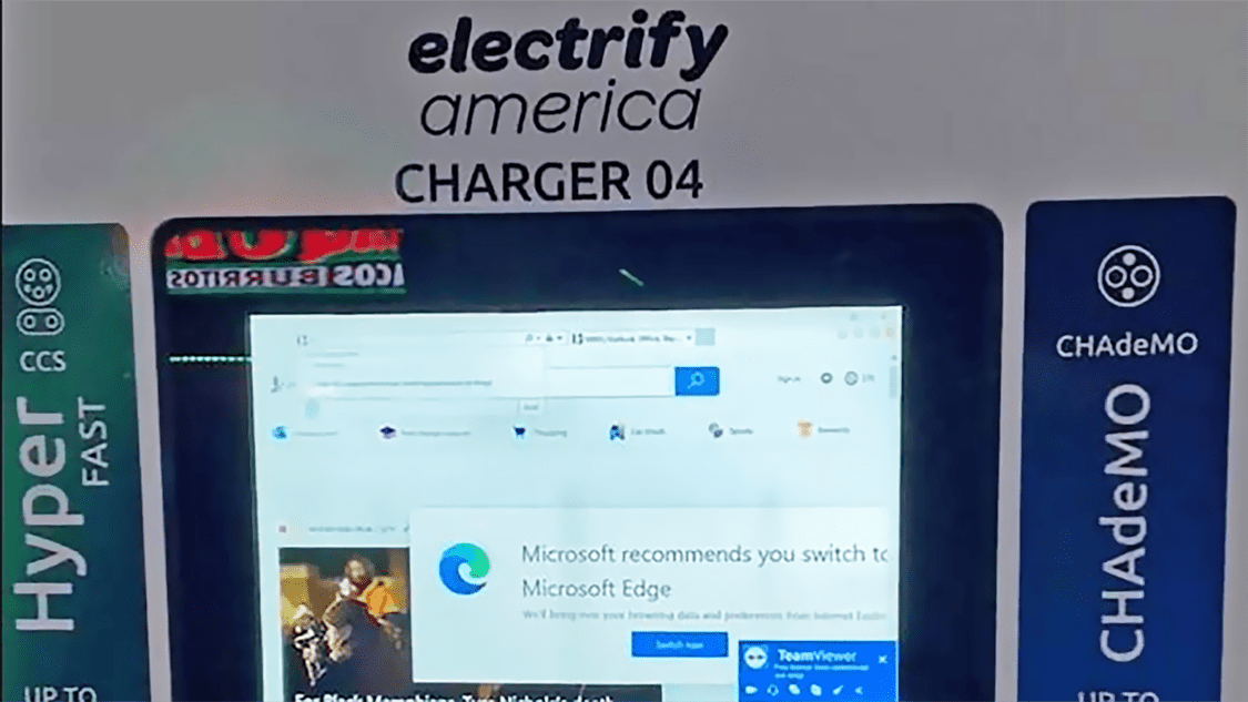 New Electrify America Charger Gets Hacked, Displays Tesla's Supercharging Network