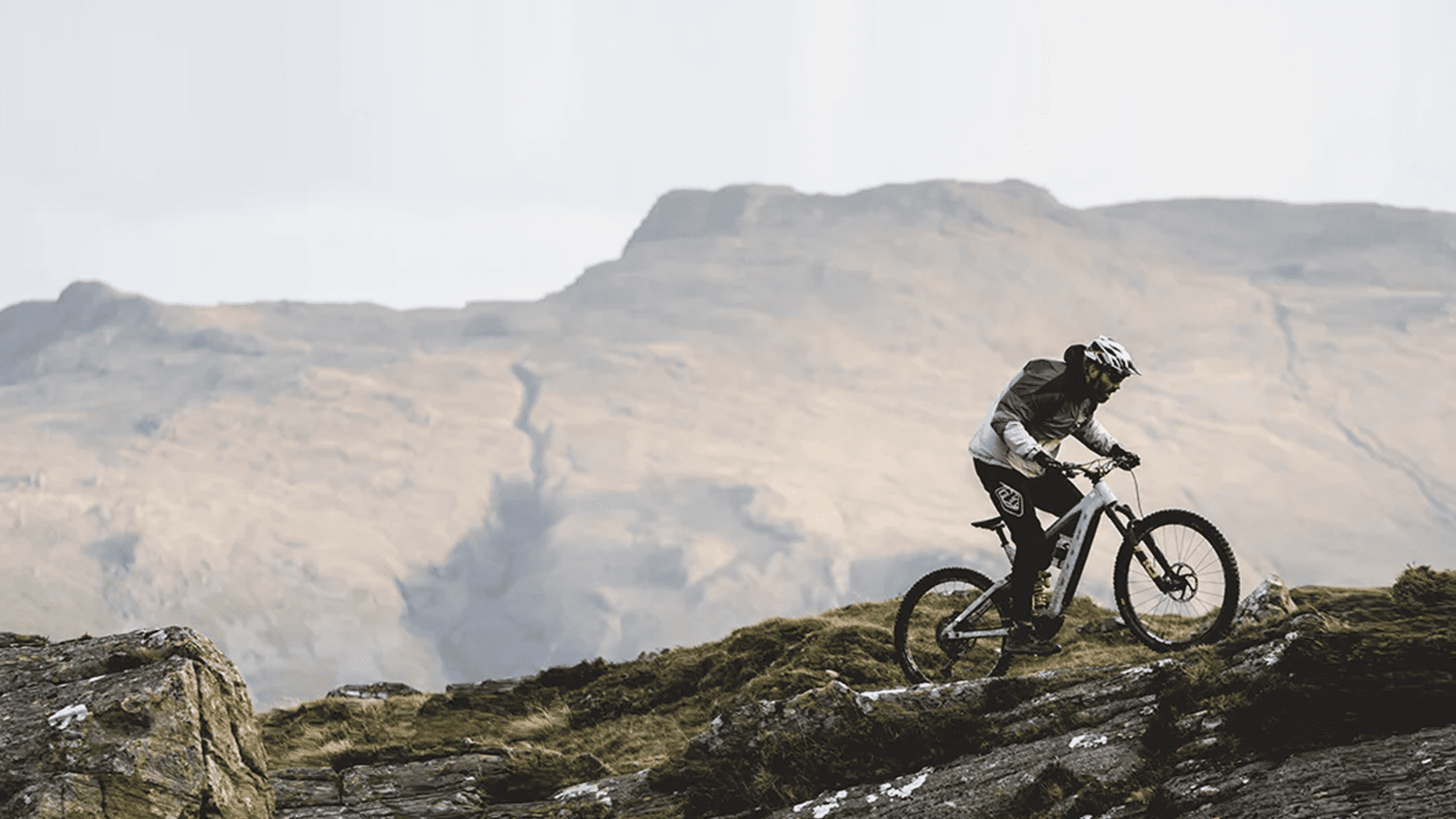 Shimano biker on mountain ridge