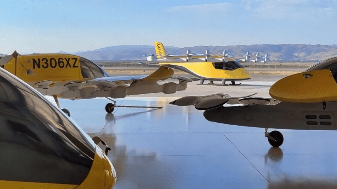 Wisk Aero planes in hangar
