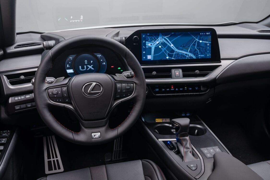 2024 Lexus UX 250h interior, steering wheel and infotainment system