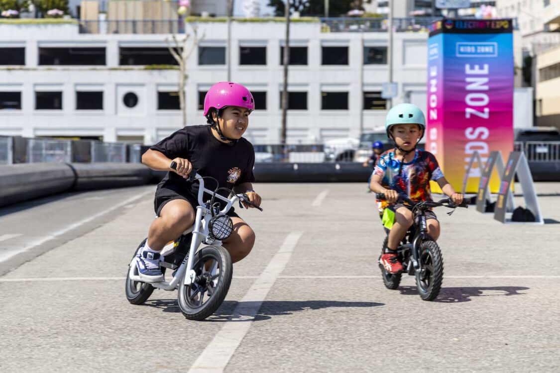 Kids Zone Electric Motorcycles - The Electric Playground Electrify Expo 2023 Tour Starts in Long Beach