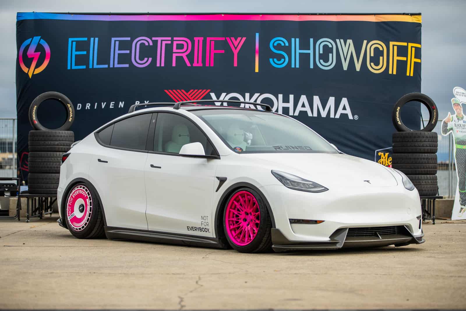 Ruined EV Tesla Model 3 Electrify Showoff - Electrify Expo San Francisco 2023