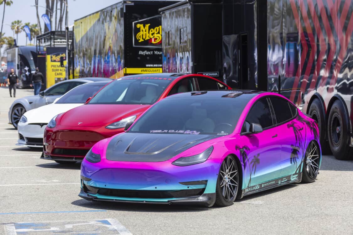 Tesla - Electrify Showoff wows Long Beach with 100+ EVs, 40+ aftermarket exhibitors, electrified classics, and cutting-edge tech. Impressive lineup!