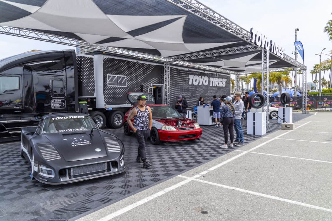 Toyo Tires - Electrify Showoff wows Long Beach with 100+ EVs, 40+ aftermarket exhibitors, electrified classics, and cutting-edge tech. Impressive lineup!