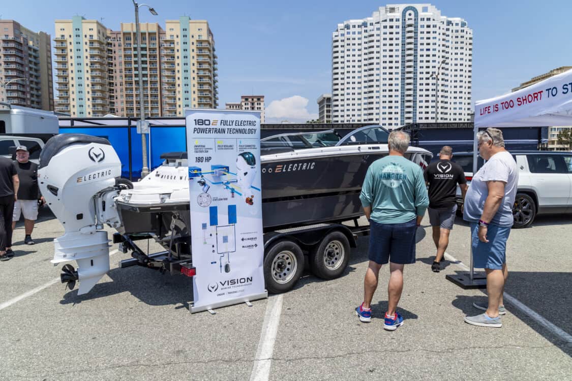 Vision Marine Technologies - Electrify Showoff wows Long Beach with 100+ EVs, 40+ aftermarket exhibitors, electrified classics, and cutting-edge tech. Impressive lineup!