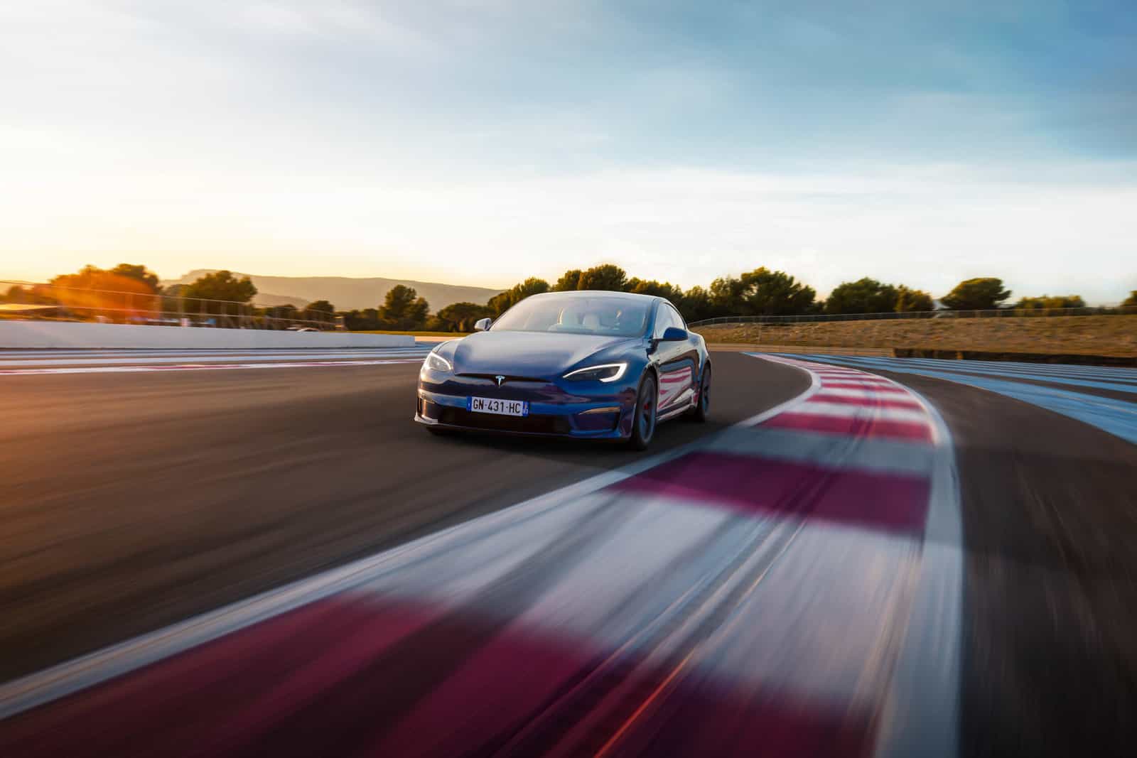 Tesla Model S on race track