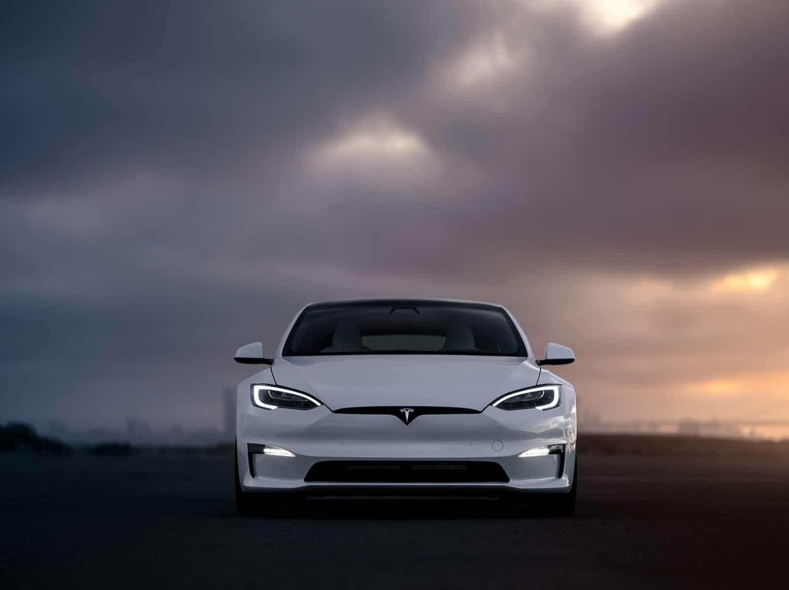 Tesla Model S cloudy day