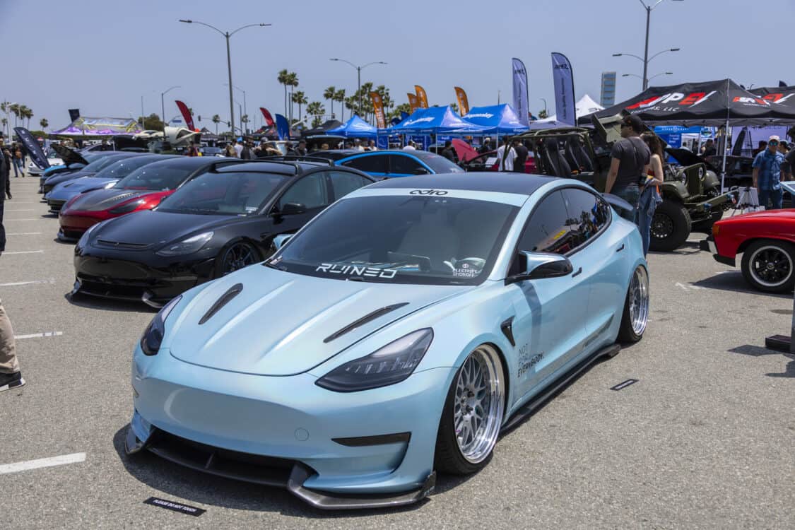 From stock to jaw-dropping insanity, CJ's Tesla Model 3 will leave you breathless. Best Use of Frunk and Best Interior at Electrify Showoff!