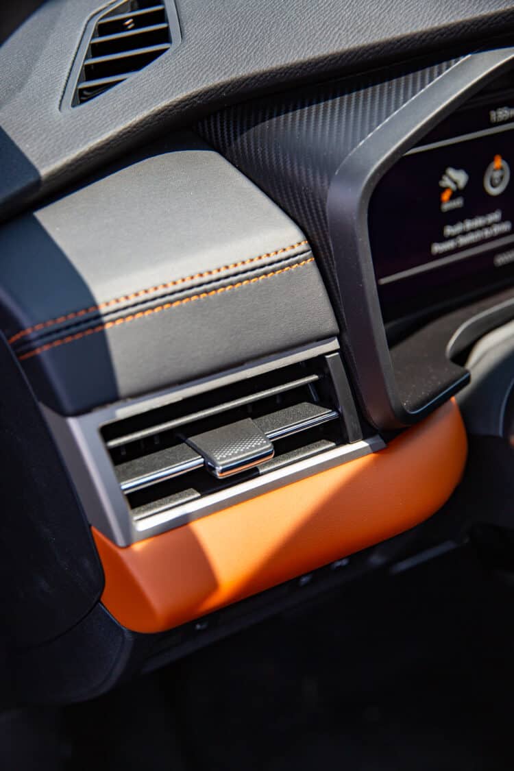 Photo of the 2023 Mitsubishi Outlander Plug-In Hybrid EV (PHEV) interior and dashboard at Electrify Expo in Washington, DC.