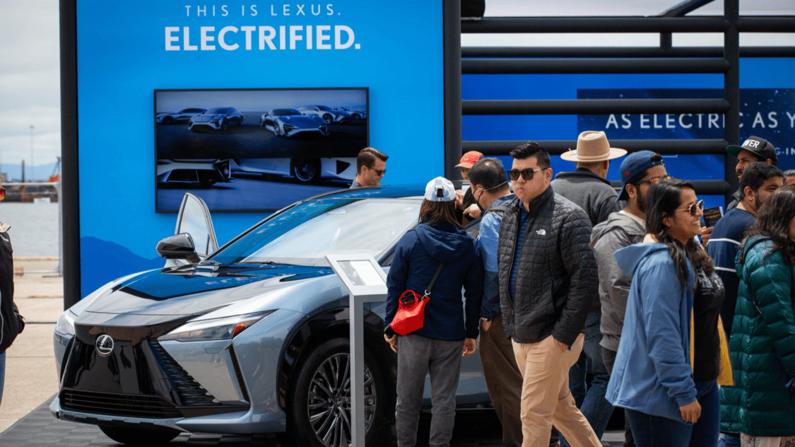 Electrify Expo Lexus RZ 450e in the crowd