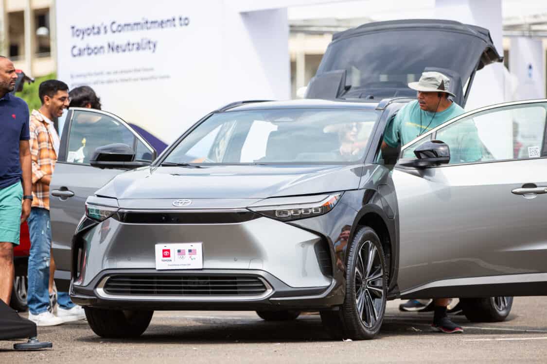 Image showcasing Toyota vZ4X CCS at Electrify Expo