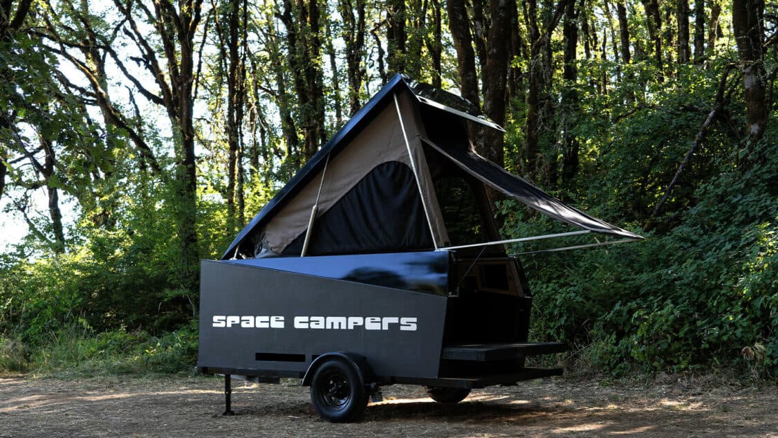 Photo of the Space Campers cutting edge prototype for the Tesla Cybertruck.