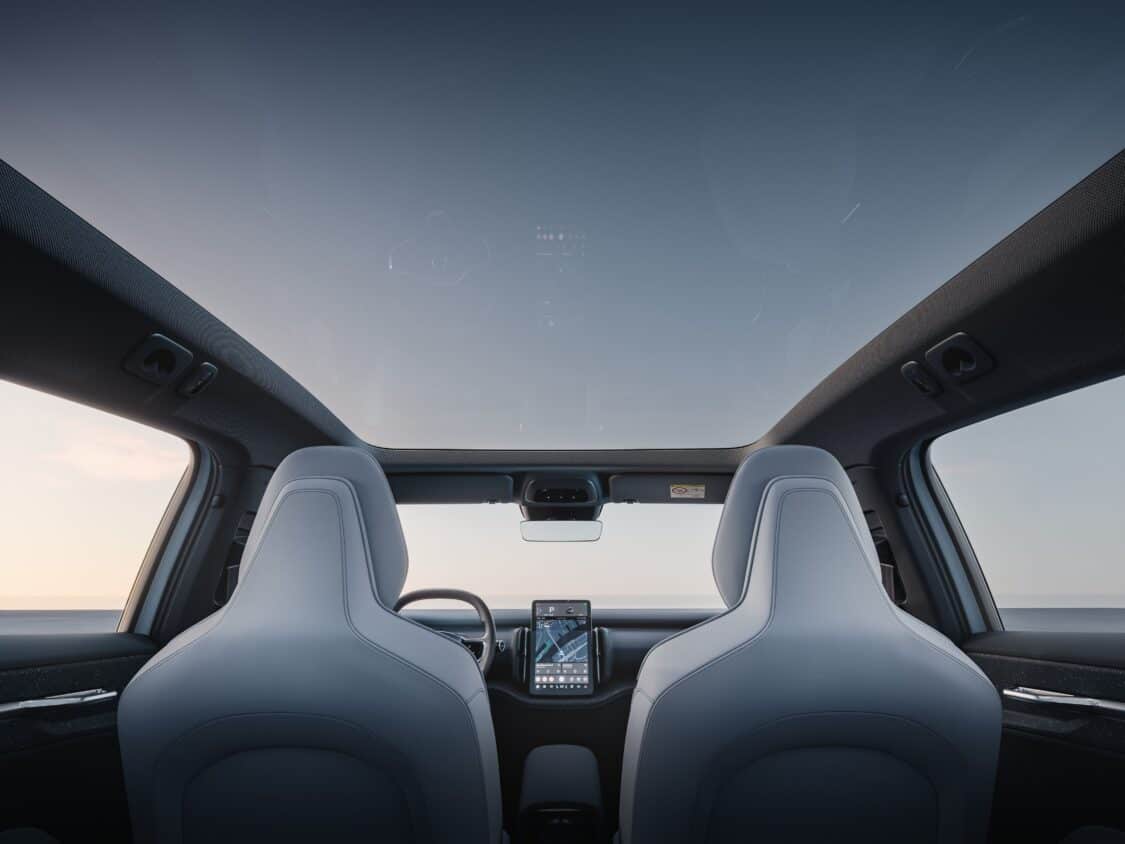 Image of Volvo EX30 interior, panoramic sunroof