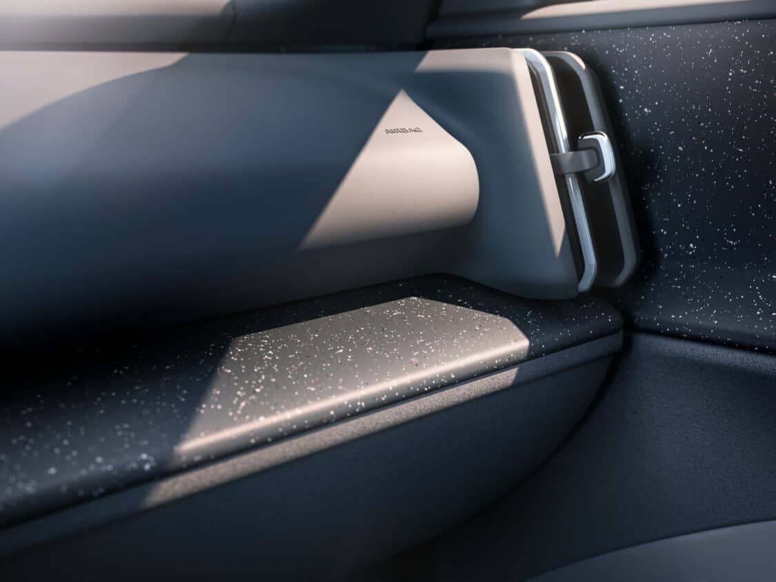 Image of Volvo EX30 interior, passenger airbag and vent