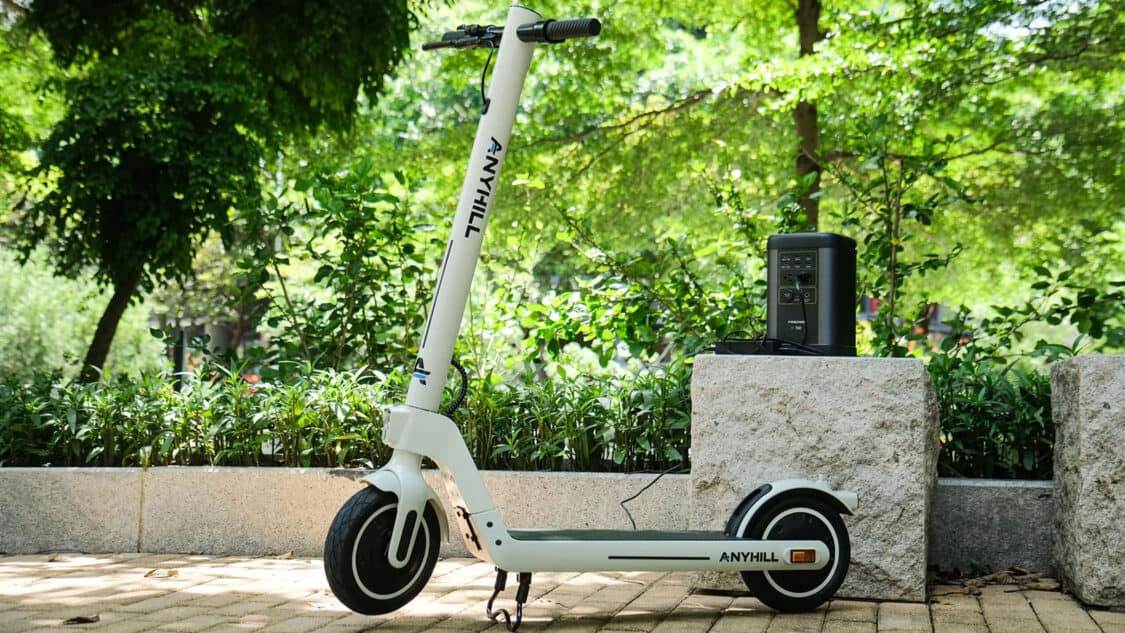 AnyHill UM-2 electric scooter parked in a park