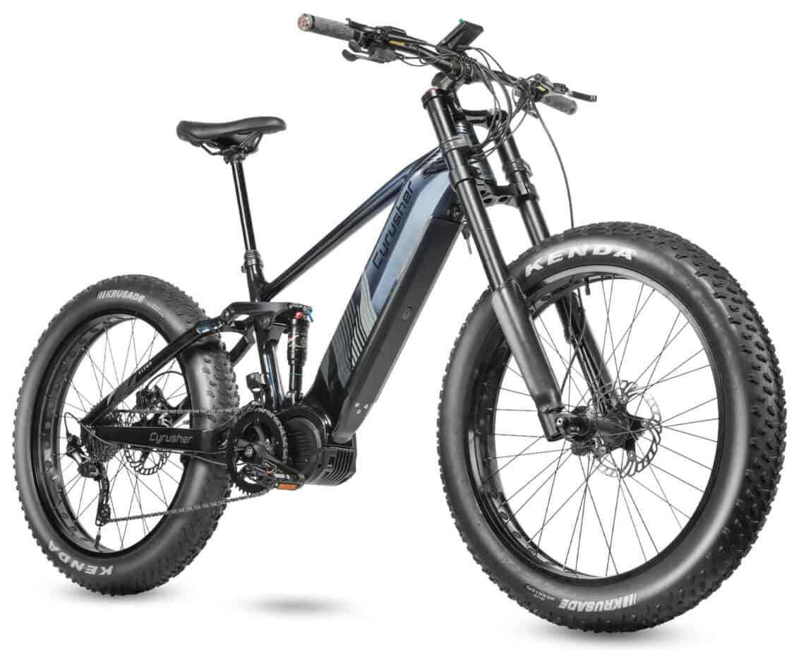 Photo of the black and blue Cyrusher Nitro electric bike