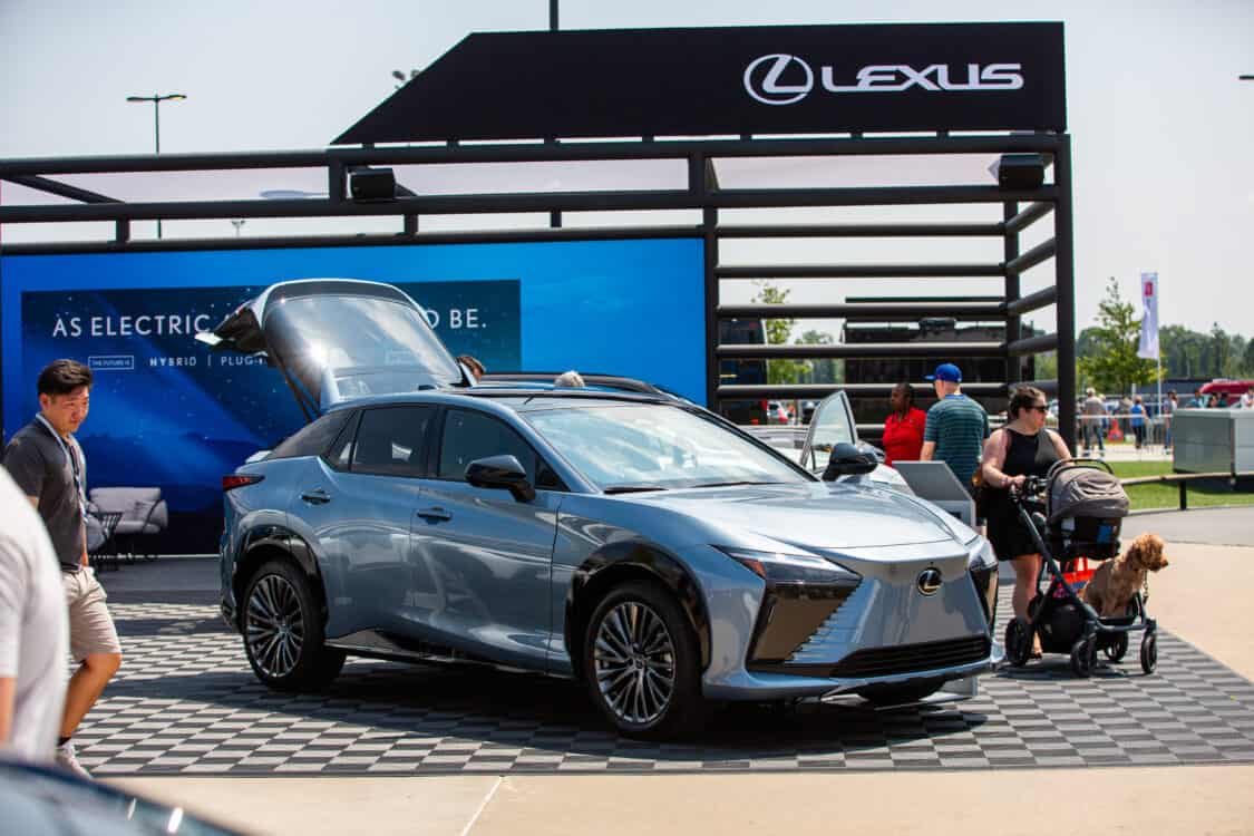 Photo of a Lexus RZ electric SUV at Electrify Expo in New York