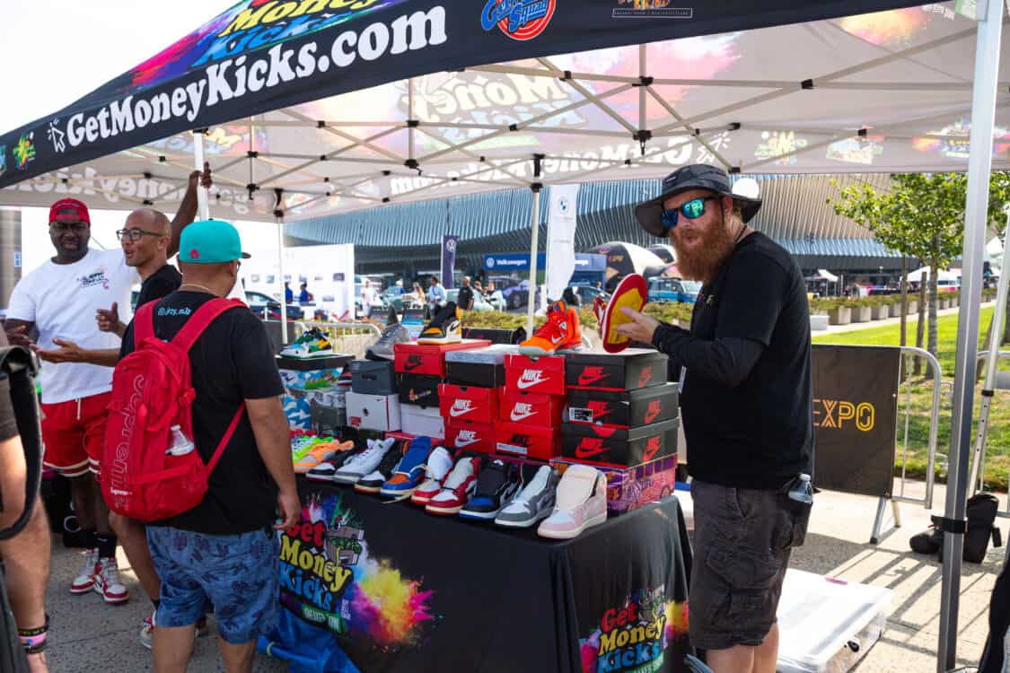 Photo of the Get Money Kicks booth at Electrify Expo in New York