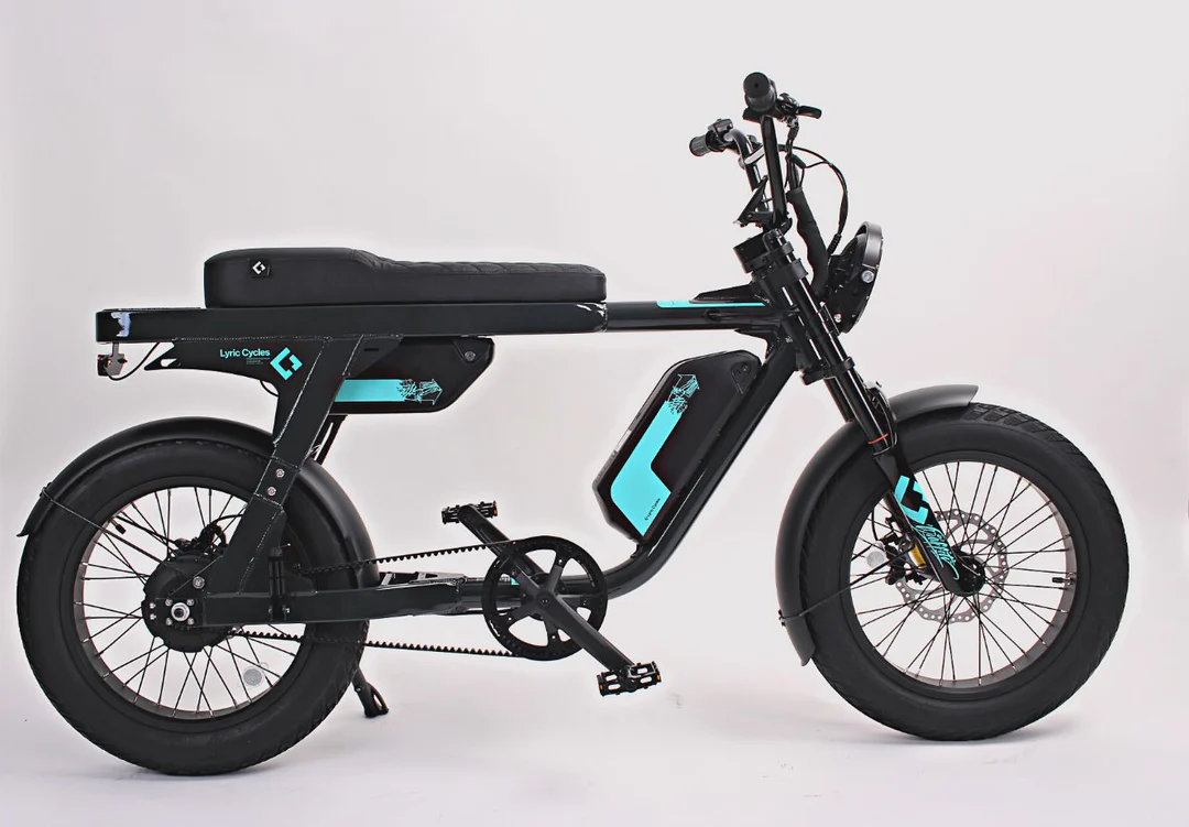 Photo of the 2023 Lyric Graffiti 2023 electric bike in Black and green.