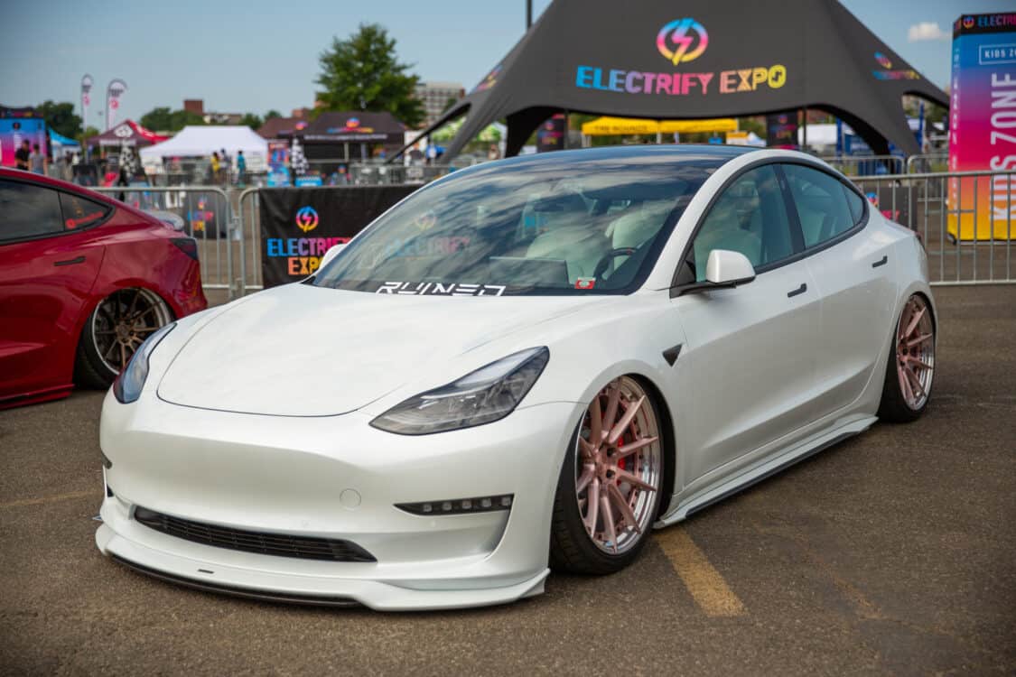 Image showcasing David Perez’s 2021 Tesla Model 3 Performance at Electrify Expo Showoff in Washington, DC