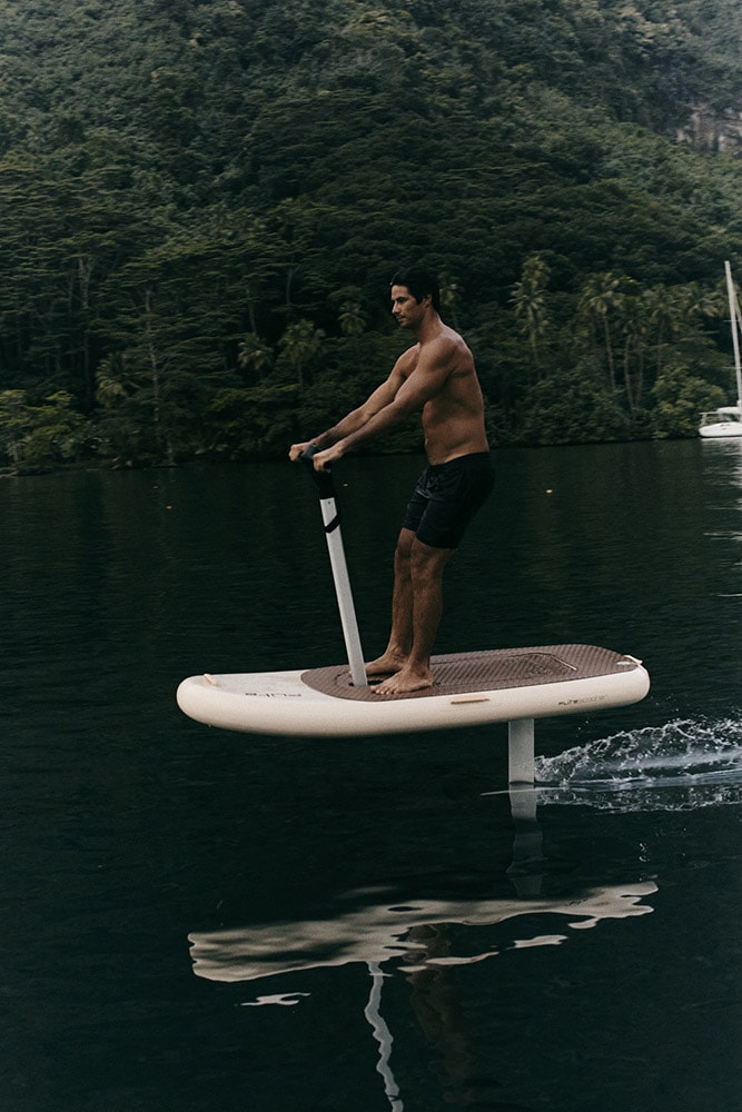 man riding fliteboard hydrofoil