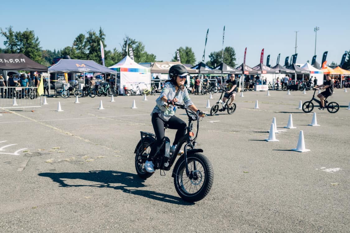 Image showcasing Rad Power Bikes electric bike demo rides at Electrify Expo Seattle