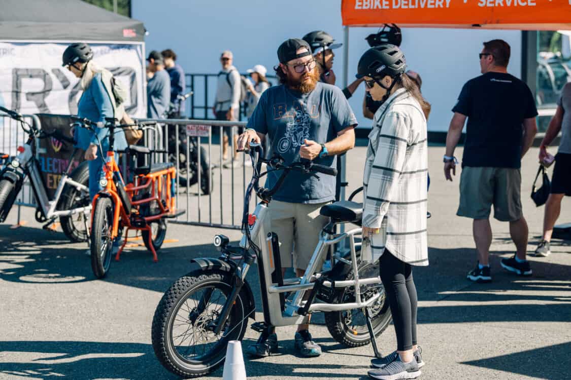 Image showcasing Rad Power Bikes demo zone at Electrify Expo Seattle