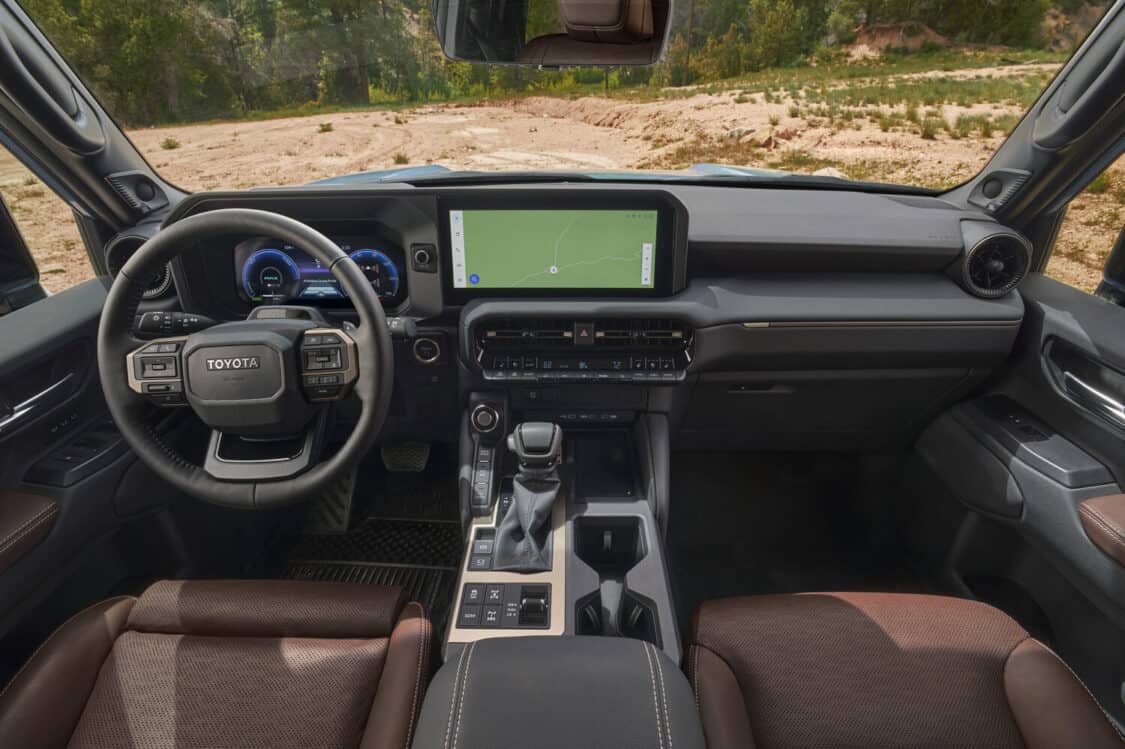 Image showcasing interior of the 2024 Toyota Land Cruiser in Heritage Blue