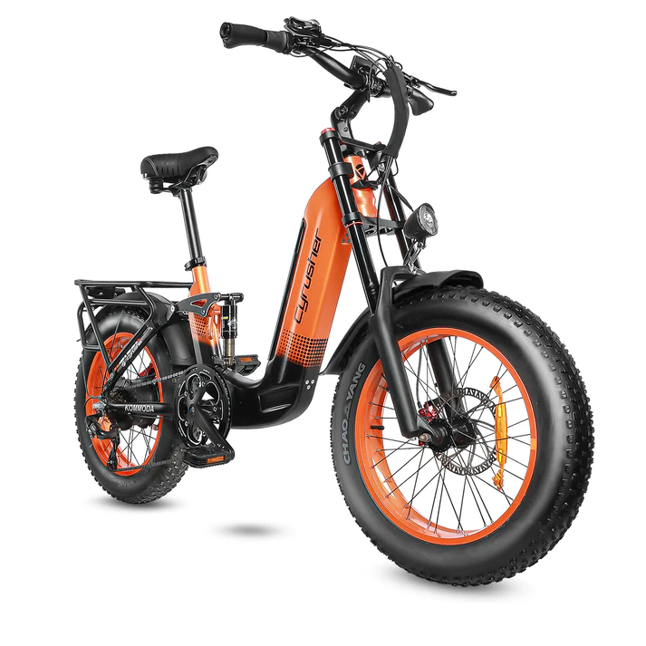 Image showcasing Cyrusher Kommoda electric bike in orange