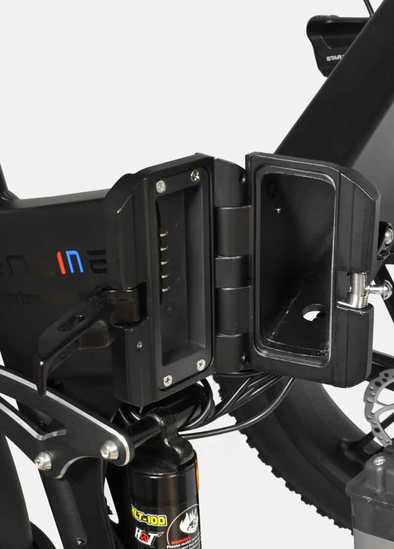 Image showcasing foldable frame the ENGWE Engine Pro electric bike