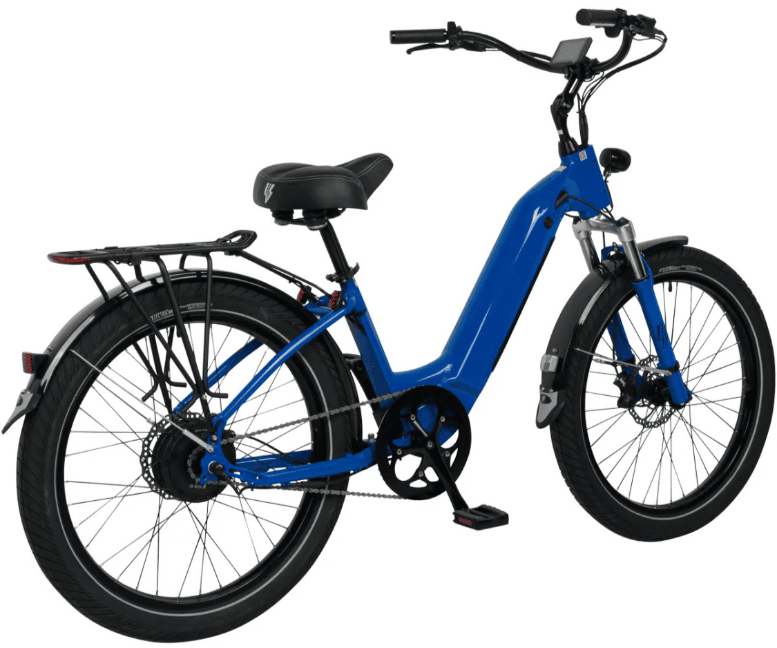 Image showcasing Electric Bike Company Model R e-bike in Lapse Blue