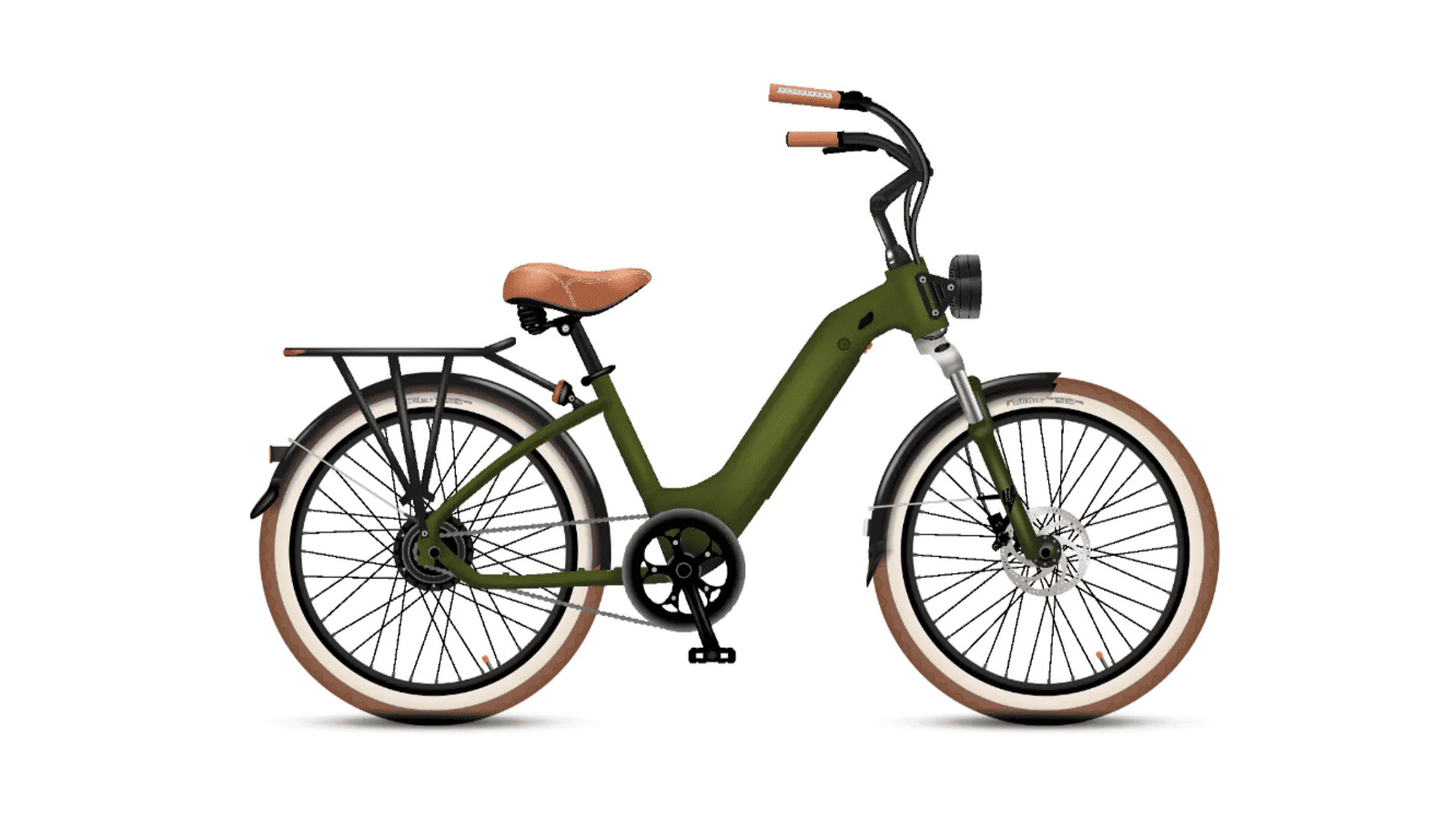Image showcasing Electric Bike Company Army Green Model R e-bike