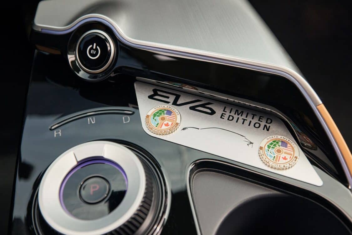 Image showcasing limited edition badge 2023 Kia EV6 North American Utility Vehicle of the Year Limited Edition