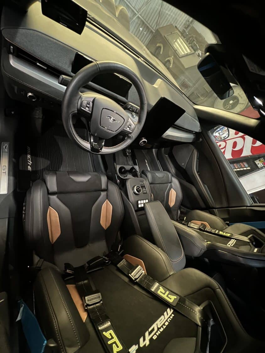 Image showcasing custom interior of Tjin Edition Ford Mustang Mach-E Safari Concept at SEMA