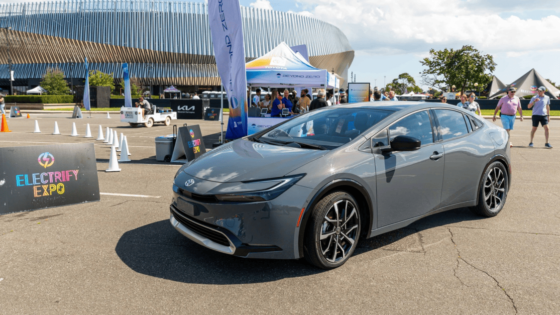 Image showcasing Toyota Prius Prime EV at Electrify Expo