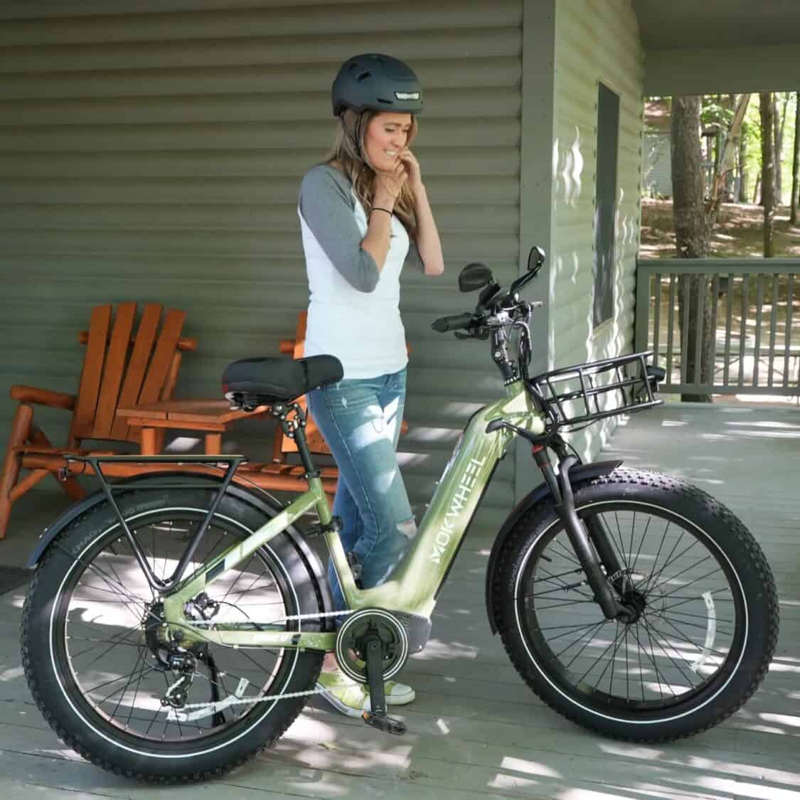 Image showcasing Miss GoElectric with Mokwheel electric bike