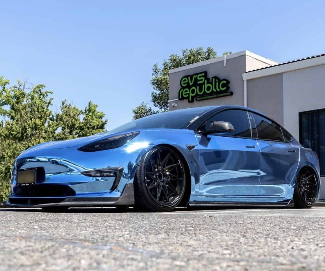 Image showcasing custom Tesla Model 3 by EV's Republic