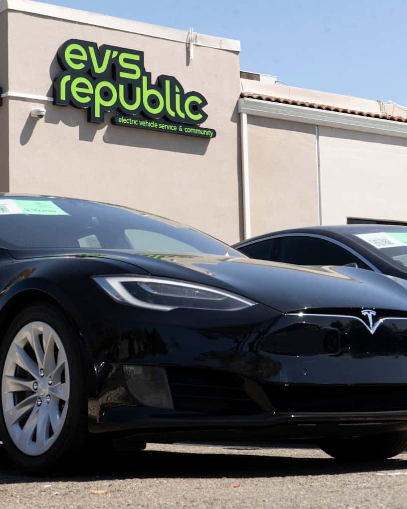 Image showcasing Tesla Model S at EV's Republic