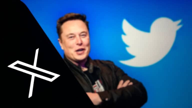 Image showcasing Elon Musk with X and Twitter logos, from Omar ElDeraa/Shutterstock
