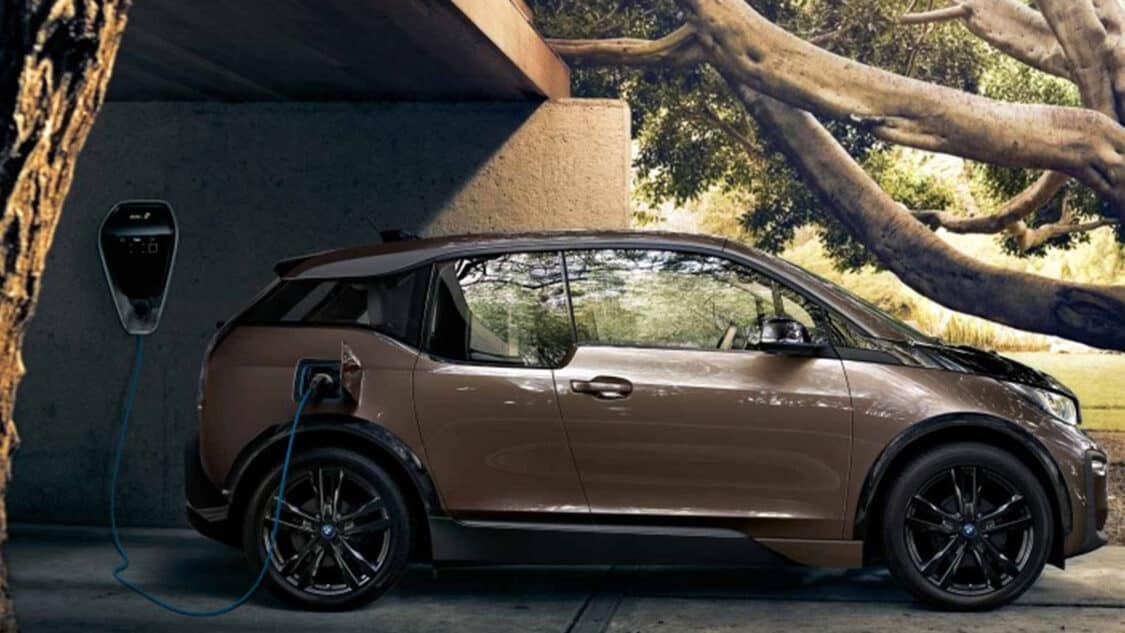 Image representing ChargeForward for BMW which shows car charging at a home charging port