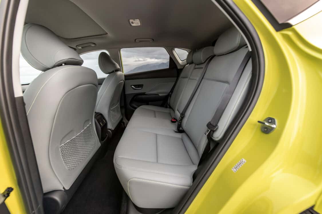Image showcasing rear seats of the 2024 Hyundai Kona Electric