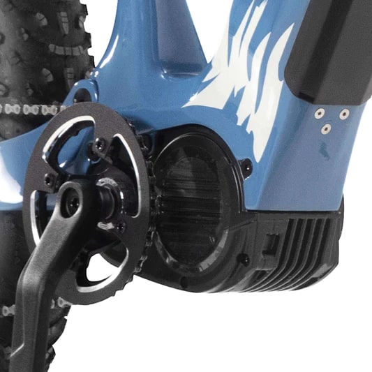 Image showcasing Cyrusher Hurricane Blue 1000W Carbon Fiber Mid Drive E-bike