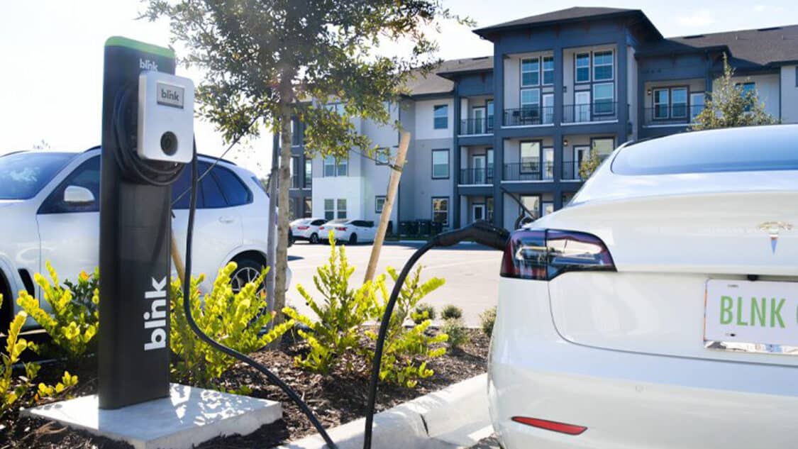 Image showcasing Blink EV charger - Why Multifamily EV Charging is So Important