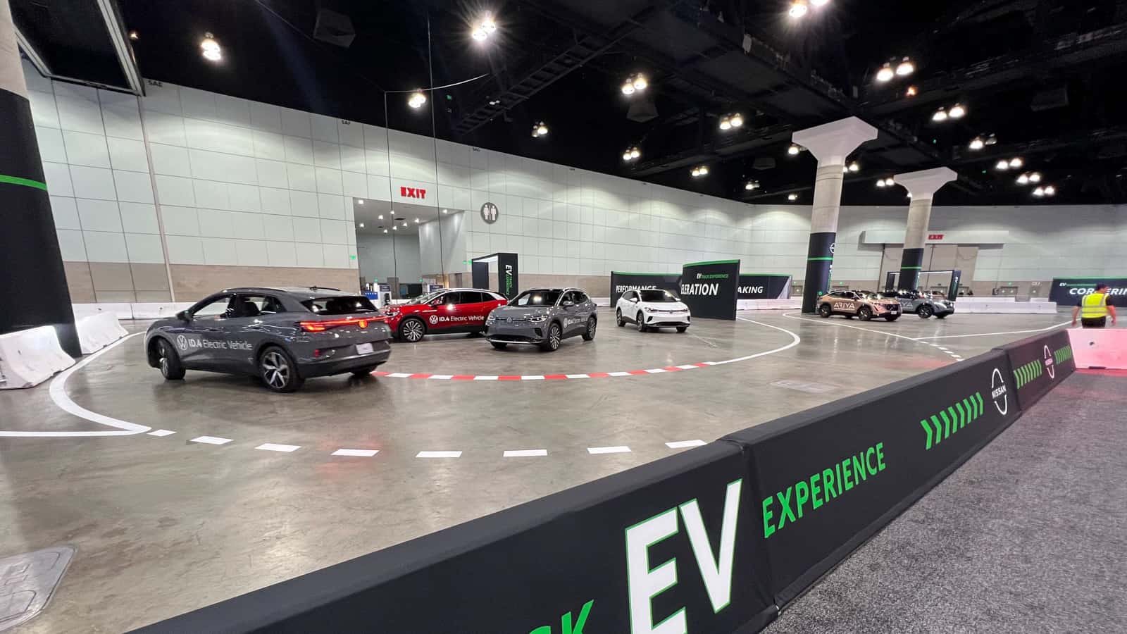 Image showcasing EV Experience indoor test course at 2023 LA Auto Show