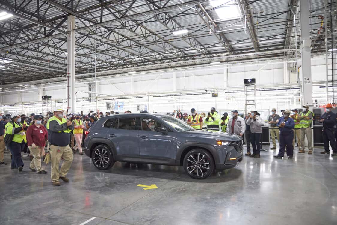 Image showcasing Mazda Toyota Manufacturing Line-Off Celebration for all-new 2023 Mazda CX-50