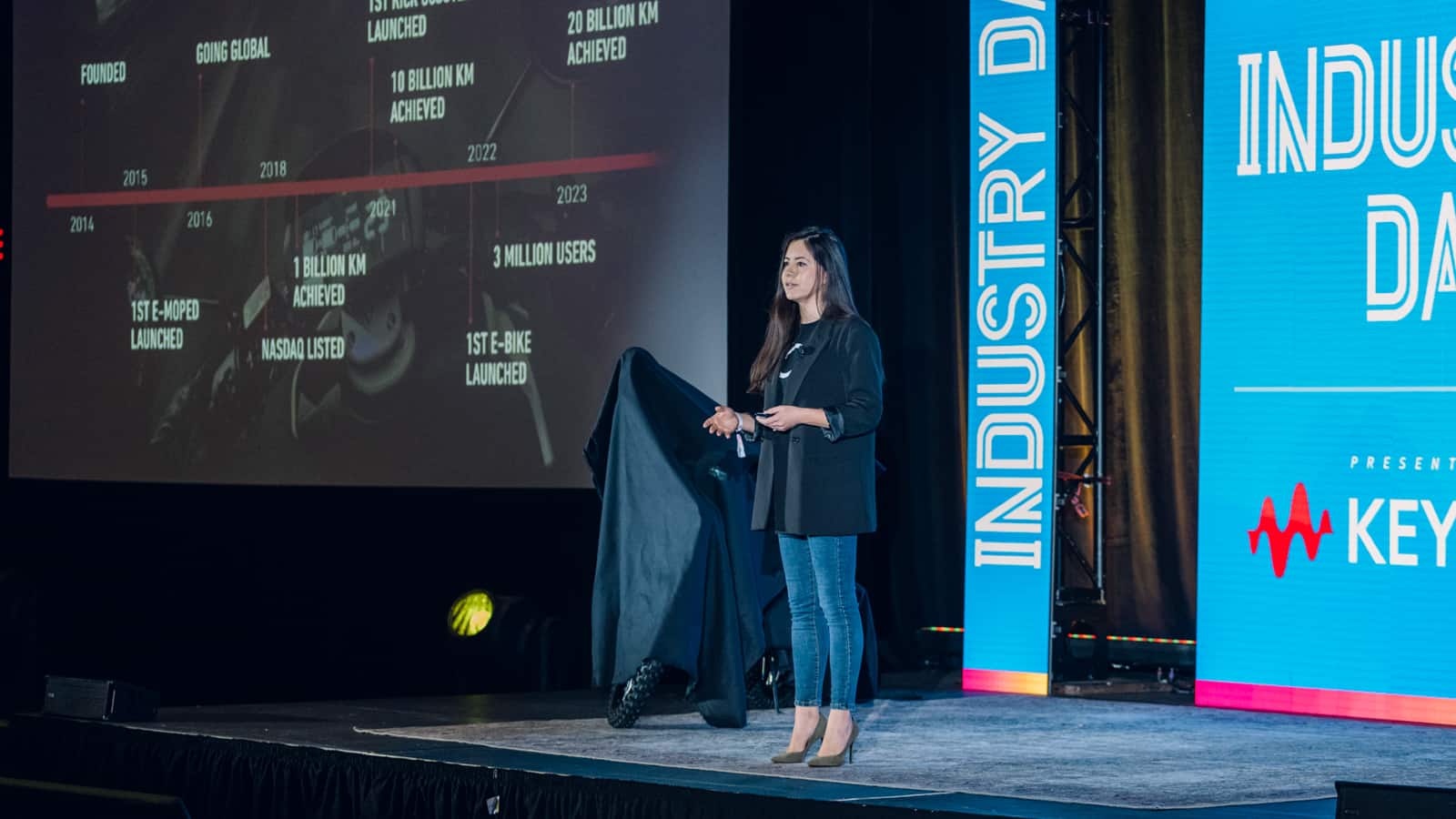 Image showcasing NIU Technologies Unveils the XQi3 Electric Motorcycle Electrify Expo Industry Day Austin TX 2023 - Mei-Ling Wong